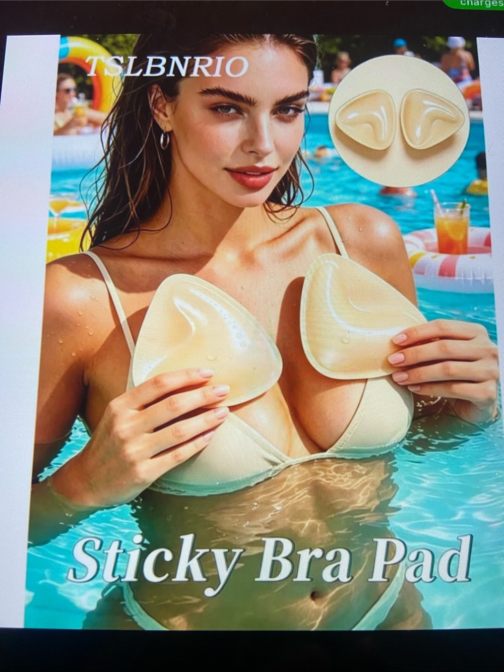 Sticky bra washable insert pads